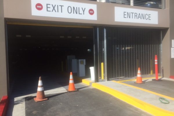 shut Parking Garage door